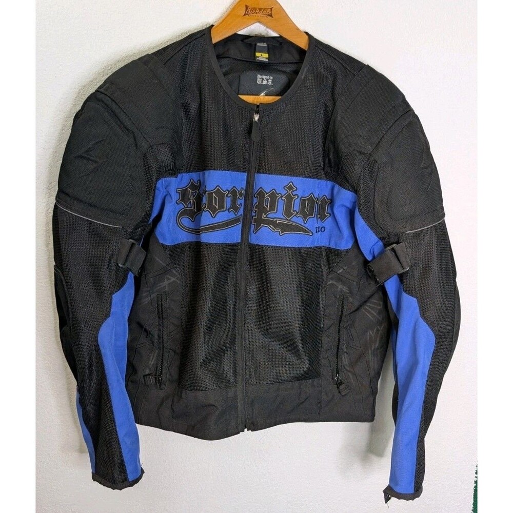 Scorpion EXO Motorcycle Riding Jacket Woman's Size Large Blue/Black